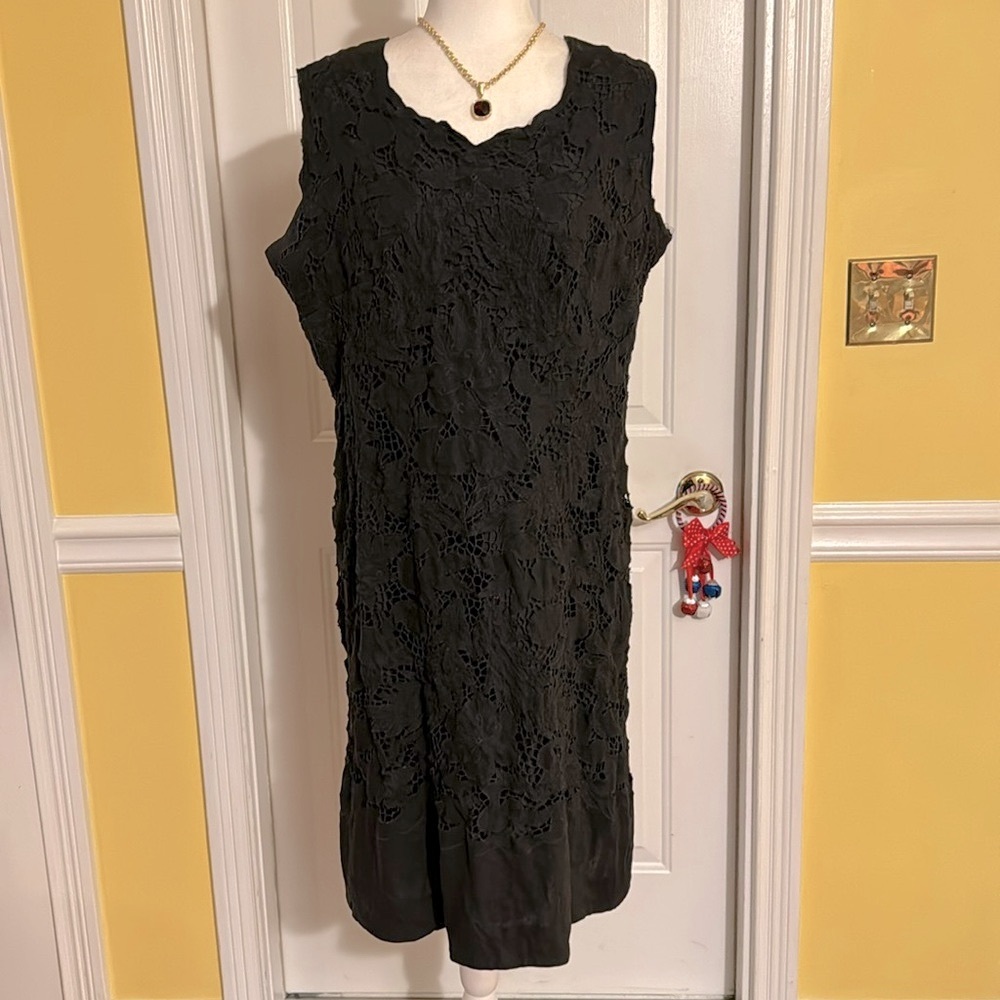 VTG Moygashel Pure Irish Linen Black Shift Dress